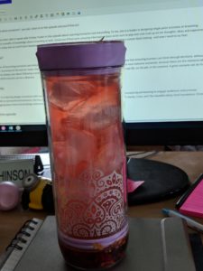 Image of an iced Frozen Raspberry tea from David's Teas.